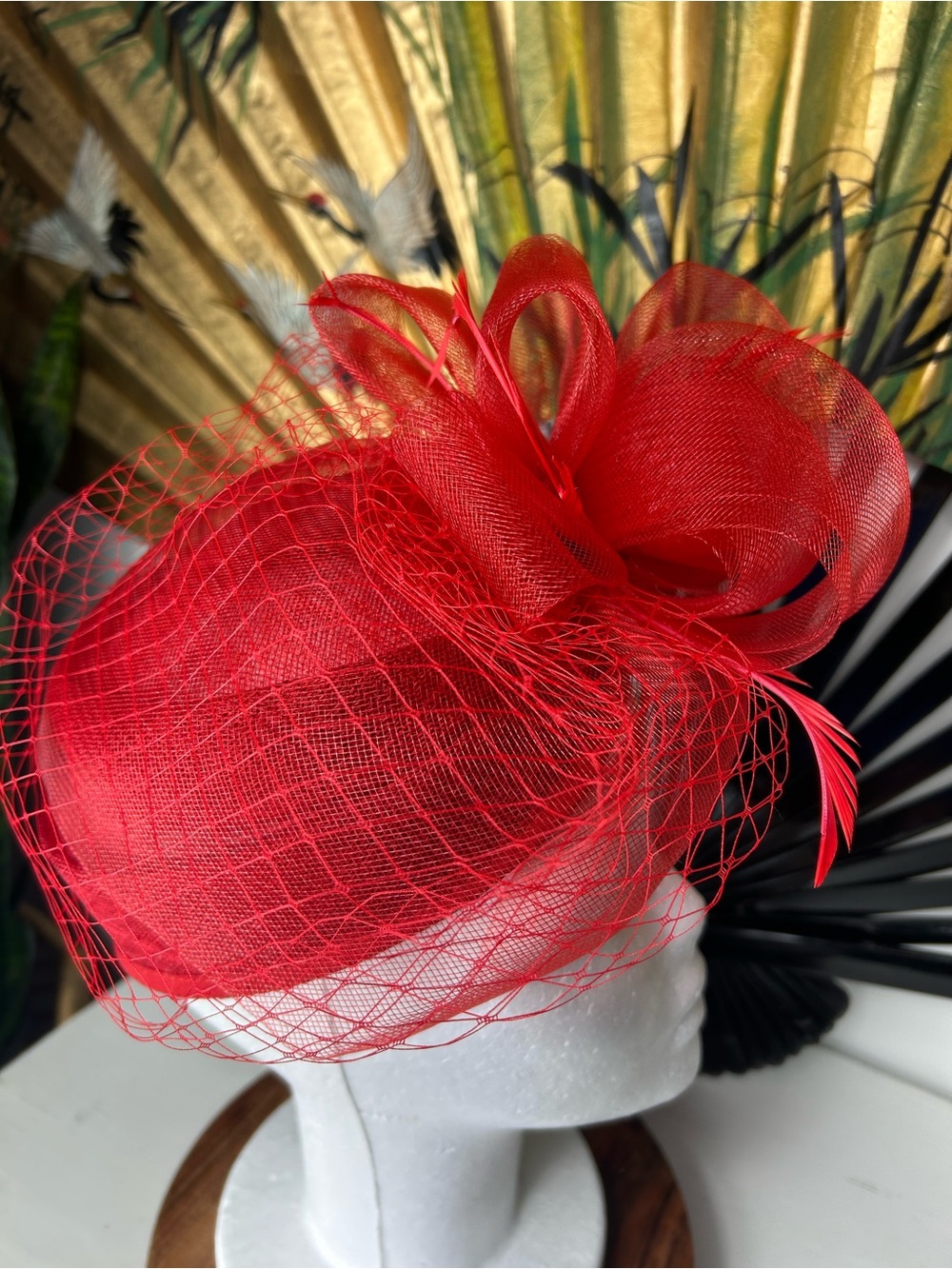 Red Fascinator Hat